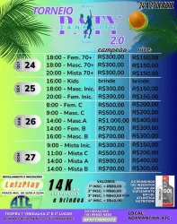 Torneio Paty Janegitz Beach Tennis 2.0 - Mista INICIANTE (Dom 9:00h)