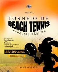 Torneio de Beach Tennis - Especial Páscoa - Categoria Iniciante+D - Masculino