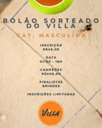 Bolão Sorteado do Villa  - MASCULINO SORTEADO