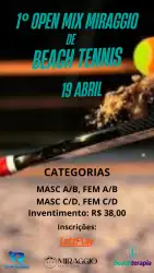 1º OPEN MIX MIRAGGIO DE BEACH TENNIS - MASCULINO A/B
