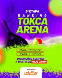 3ª Etapa Ranking TOKCA ARENA - Duplas FEMININO INTERMEDIARIO