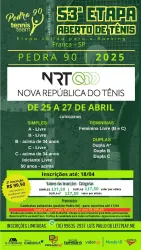 53º Aberto de Tênis 2025 - Pedra 90 - Franca - Abril 25 - Categoria - 50 anos acima
