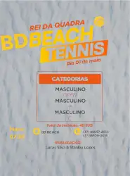 REI DA QUADRA BD BEACH TENNIS - Rei da Quadra - Masculina C