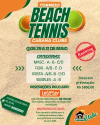 Torneio de Beach Tennis Cabana Clube - MASCULINO C/D