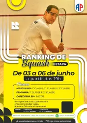 2ª ETAPA DO RANKING DE SQHASH - FEMININO  - 1ª CLASSE