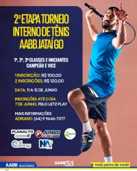 2 ª Etapa Torneio Interno De Tênis AABB Jataí Goiás. - 2ª Classe