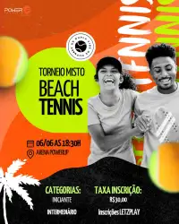VIBE DE DUPLA TORNEIO MISTA BEACH TENNIS POWERUP