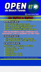 OPEN BT EVENTOS DE BEACH TENNIS - OPEN - DUPLA MISTA 40+ e 50+