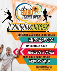 1º ARENA EMBU TÊNIS OPEN - Categoria Avançado