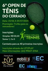 6⁰ Open de tênis do cerrado - Livre - 4ª CLASSE