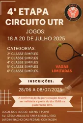 4ª ETAPA CIRCUITO UTR ARENA 7 POINT - 2ª Classe - Simples