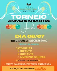 Torneio Mensal Aniversariantes -  Junho - Equipe Masculina