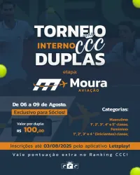 Torneio de tenis CCC etapa: Moura Aviação  - 4ª Classe Masculino