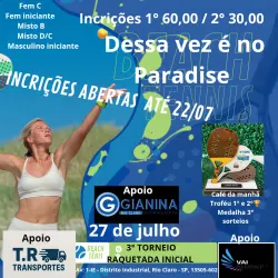 3° torneio Raquetada inicial  - MASCULINO INICIANTE