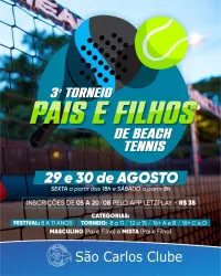 3º Torneio “ Pais e Filhos” de Beach Tennis SCC - Masculino - Pai e Filho 8 a 11 anos