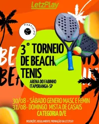3º Torneio de Beach Tenis Arena do Fabinho - Mista Casais D/E