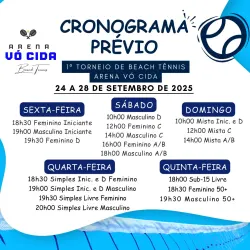 1º Torneio de Beach Tennis Arena Vó Cida - Masculina Iniciante