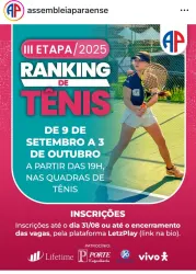 3ª ETAPA  DO  RANKING  DE  TÊNIS  AP