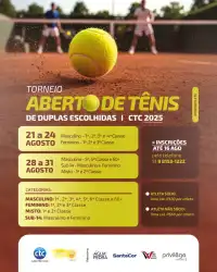 Torneio Aberto de Tênis de Duplas Escolhidas CTC/ 2025  - 4ª Classe Masculina