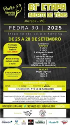 61º Aberto de Tênis - Pedra 90 - Jockey Club Uberaba - Setembro 25 - Categoria - B acima de 34 anos
