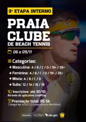 3ª Etapa Interno Praia Clube de Beach Tennis - 2025 - Masculino SUB16
