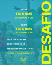 DESAFIO RELÂMPAGO DE REINAUGURAÇÃO PBT - MASC E FEM  - MASCULINO B
