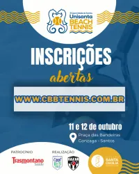 CBBT200/FPBT300 - COPA CIDADE DE SANTOS UNISANTA DE BEACH TENNIS 2025 - Dupla Feminina 50+