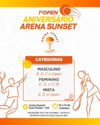 1º Open de Aniversario Arena Sunset - Dom Pedro - Dupla Mista - D