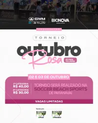 Outubro Rosa Soccer beach sports  - Feminino 60 + A/B