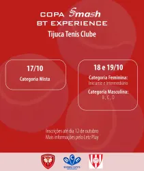 Copa Smash BT Experiencie - Tijuca Tennis Clube  - Mista 