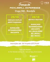 Smash Pickleball EXPERIENCE - Etapa 500 - Master 40+ Feminino 
