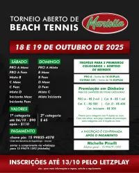 TORNEIO ABERTO DE BEACH TENNIS - CLUBE DOS BANCARIOS DE ITAPETININGA - INICIANTE FEMININO