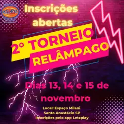 2º TORNEIO RELÂMPAGO 13 a 15 novembro/25 - MISTA A/B 14/11 apos 19 horas