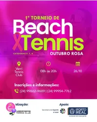 1• Torneio de Beach tênis Outubro Rosa Porto Real Verri tênis clube  - DUPLA FEMININA B