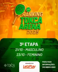 3ª ETAPA RANKING TOKCA ARENA -2025/2º SEMESTRE