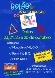 Bolão de Inauguração do CT Carvalho - Beach Tennis - DUPLA MASCULINO - C+D
