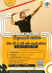 3ª ETAPA DO RANKING DE SQUASH - CATEGORIA 50+ MASCULINA