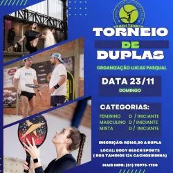 1ª etapa - copa Lucas Pasqual Beach tennis | bodybeachsports (Cachoeirinha)  250PTS - Dupla Masculina - Iniciante