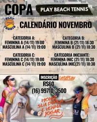 COPA PLAY BEACH TENNIS - NOVEMBRO 2025 - Copa Play Beach Tennis - Masculina A