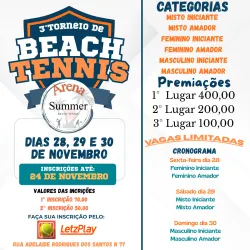 3° Torneio da Arena Summer Beach Tênnis  - Dupla Mista - AMADOR