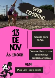 Feminino Open Play Life  - Feminino Open