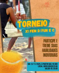TORNEIO X1 FEMININA - Duplas Mista FUN/D 