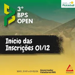 3º BPS OPEN DE PICKLEBALL - Single Masculina 3.5 - 4.5 (intermediário plus)