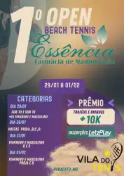  1º OPEN Beach Tennis Essência Farmácia de manipulação – Vila do Tênis! 