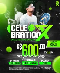 BOLÃO DE ANIVERSÁRIO DO JX⚡💚 - Categoria Masculino D