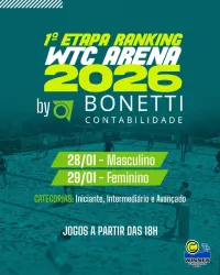 RANKING BT WTC ARENA 2026 - 1ª ETAPA CONTABILIDADE BONETTI ✍🏻 - FEMININO INTERMEDIÁRIO (C)