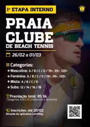 1ª Etapa Interno Praia Clube de Beach Tennis - 2026 - Feminino D