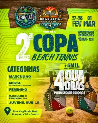 2º Copa Beach Tennis Arena Lago e Pé na Areia  - Feminino Iniciante 