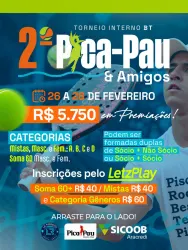 1º TORNEIO INTERNO BEACH TENNIS 2026  - PICA PAU COUNTRY CLUB E AMIGOS - Feminino D