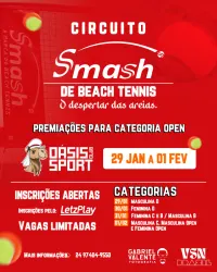 CIRCUITO SMASH DE BEACH TENNIS - Pré Temporada Oásis 2026 - ''O despertar das areias'' - DUPLA MASCULINA C